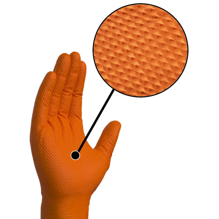 LUVAS NITRILO DESCARTÁVEIS LARANJA 8.5G - 50 LUVAS