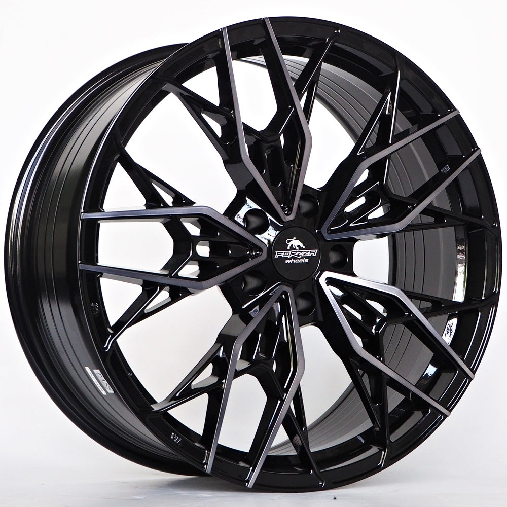 FORZZA SPECTRUM 20" - BLACK FACE MACHINED + BLACK CLEAR COAT - 5X112