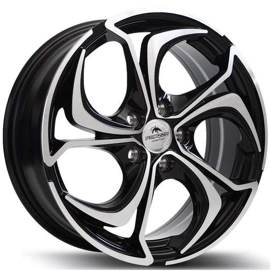 FORZZA AKITA 16" - BLACK FACE MACHINED - 5X100