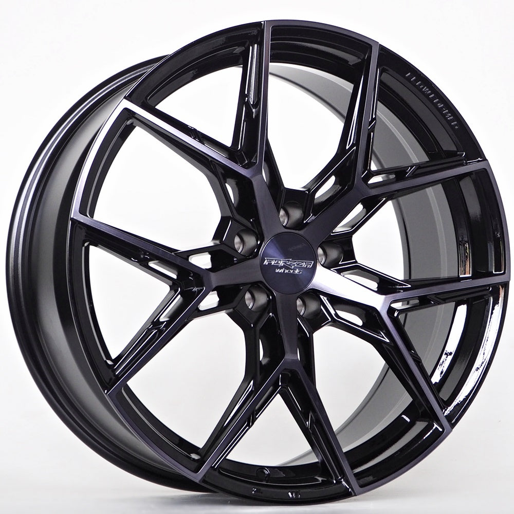 FORZZA GRAVITY 20" - BLACK FACE MACHINED + BLACK CLEAR COAT - 5X112