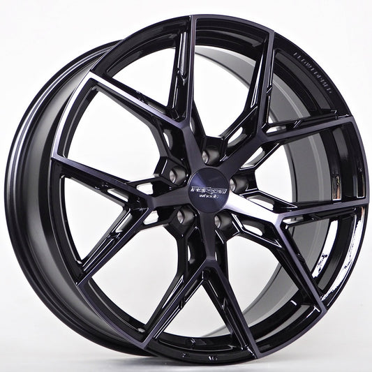 FORZZA GRAVITY 20" - BLACK FACE MACHINED + BLACK CLEAR COAT - 5X112